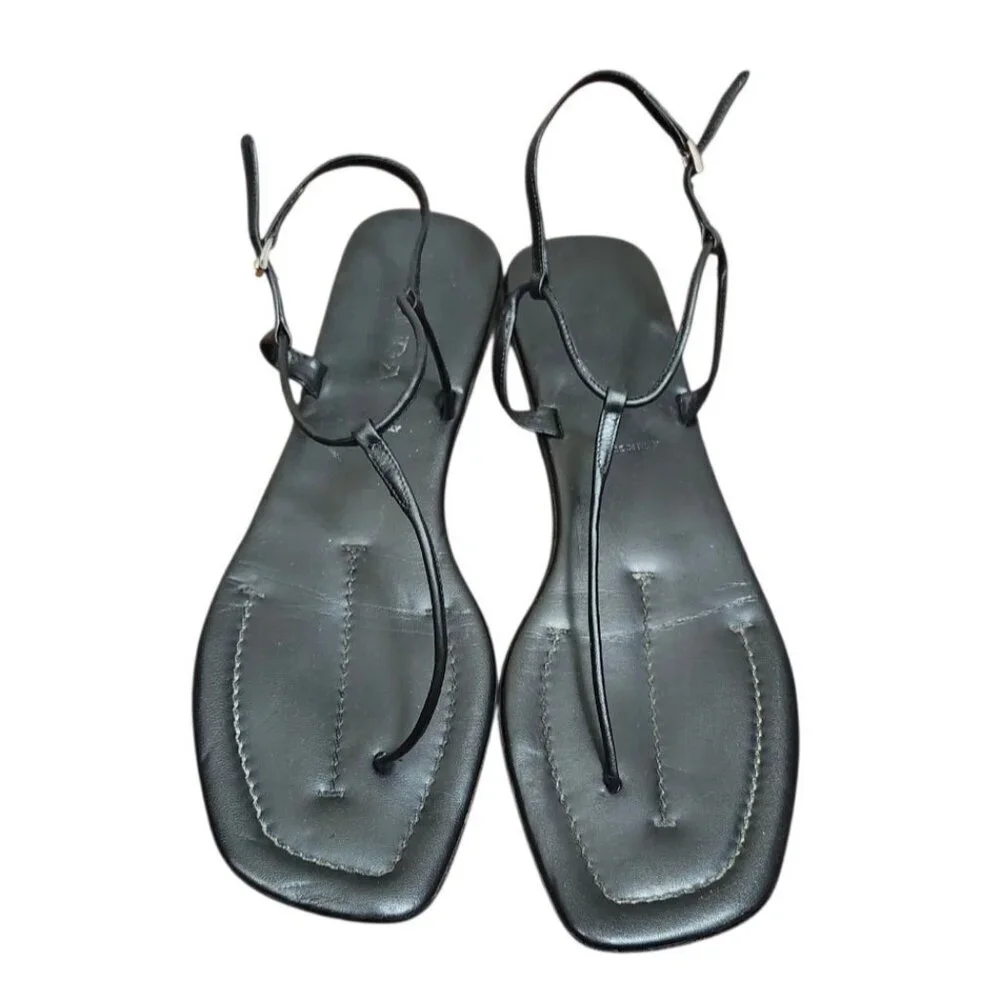 Prada Leather T-Strap Sandals Women's Size EU 40/US 9.5 - Picture 2 of 13